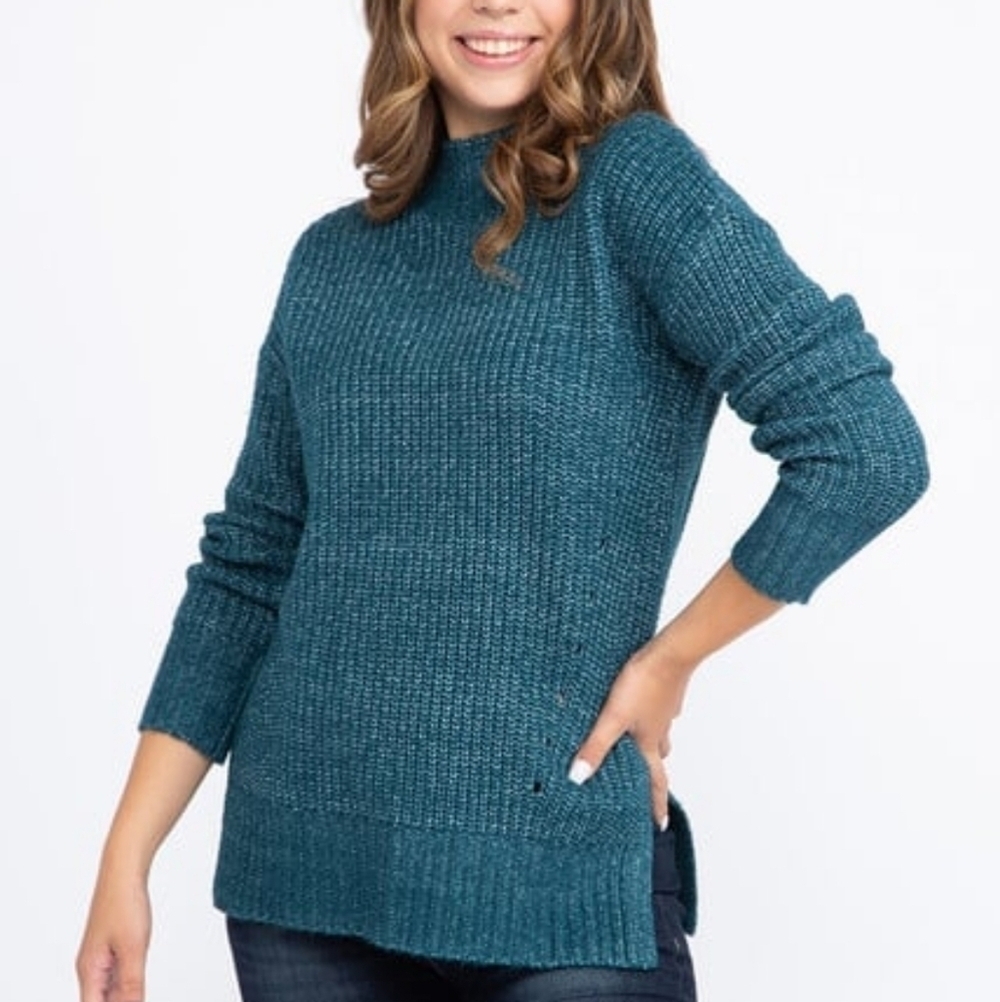 3X • Warehouse One • Mock Neck Tunic Sweater